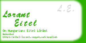 lorant eitel business card
