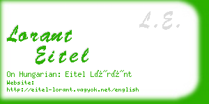 lorant eitel business card